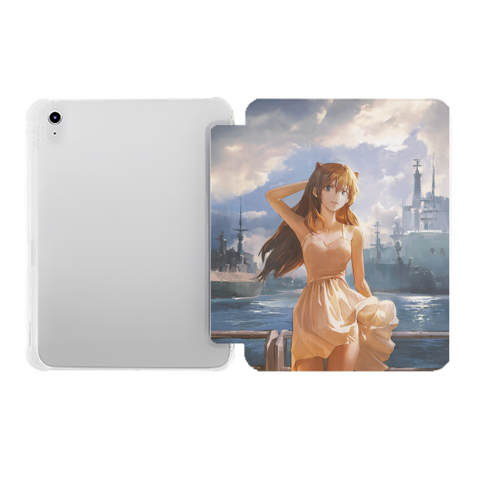 （画像用） EVA 新世紀エヴァンゲリオン IPad ケース ペン収納付き 三つ折りスタンド PUレザー×シリコン 対応機種9.5/10.5/10.9インチ